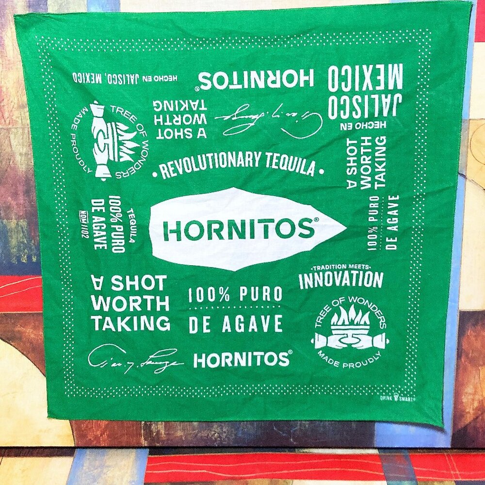 HORNITOS TEQUILA BANDANA ADULT ONE SIZE GREEN AGAVA SPIRITS